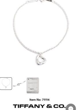 Tiffany & Co. Silver Open Heart Charm Bracelet - Silver